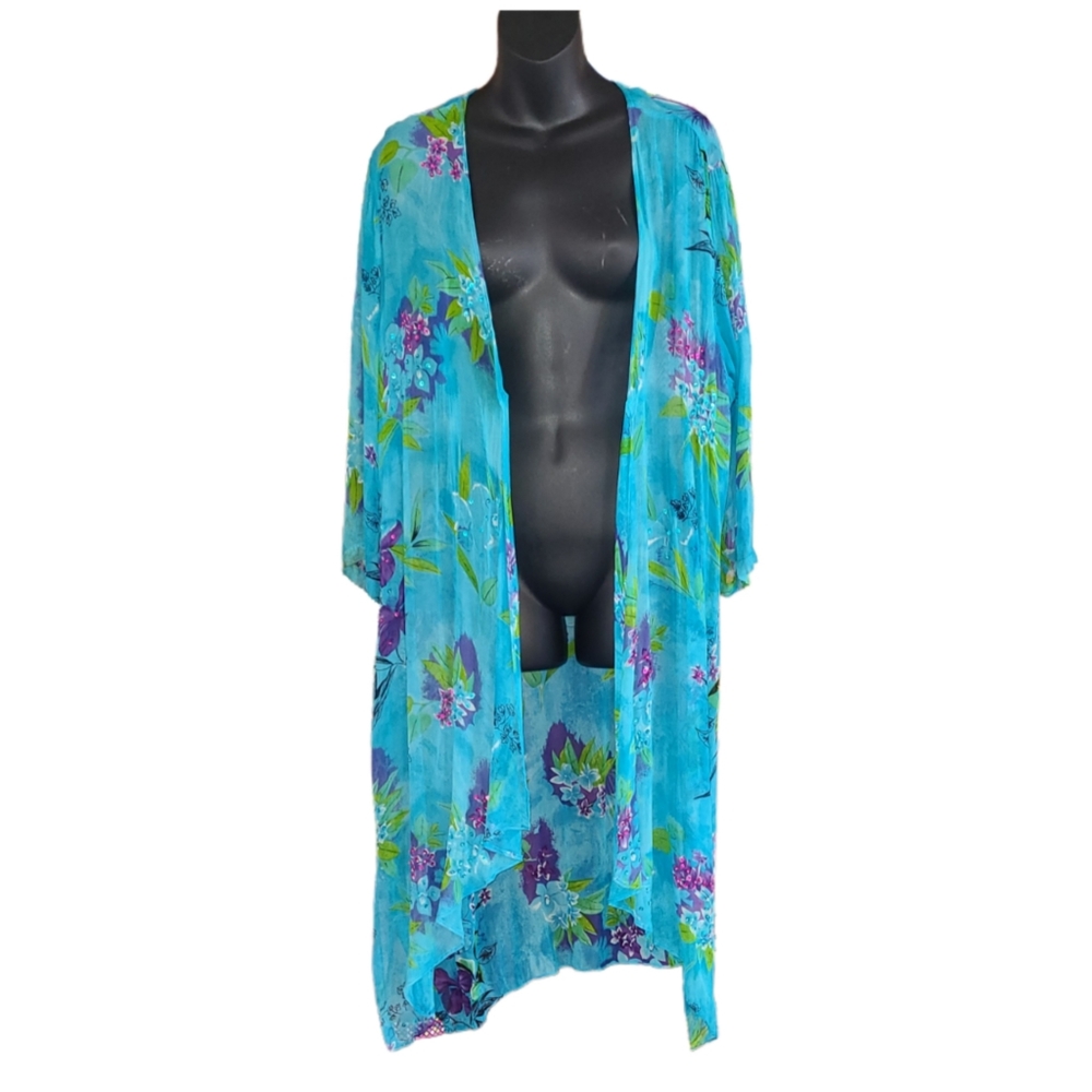 CAITE WOMEN FLORAL PRINT WITH SEQUINS DUSTER - Picture 4 of 7